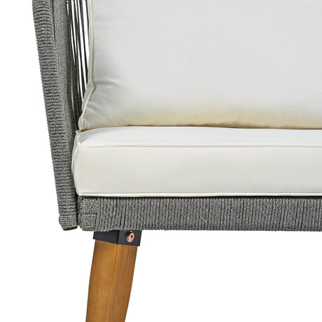 4-Piece Mid-Century Modern Woven Rope Patio Furniture Set - Omega Lifestyles