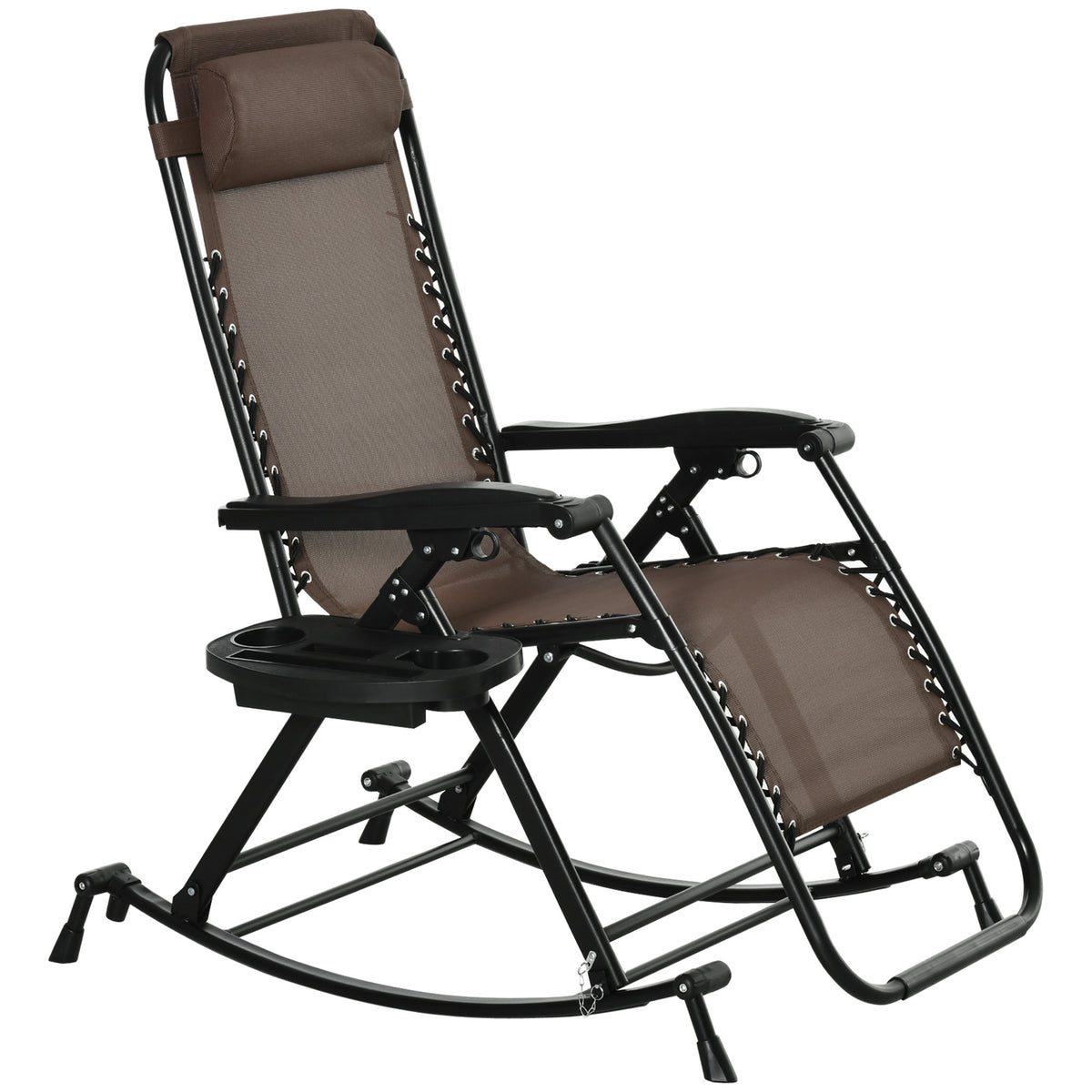 Zero-Gravity Foldable Outdoor Reclining Steel Rocking Chair