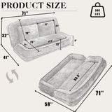 Convertible Adjustable Position Chenille Lazy Loveseat Sofa - Sleep Galleria