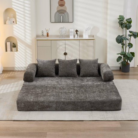 Comfy Convertible Chenille Folding Floor Sofa Bed - Omega Lifestyles