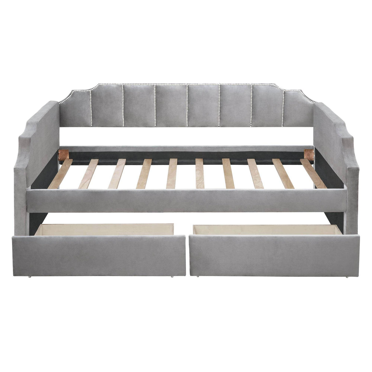 Twin Velvet Upholstered Daybed With Drawers - Omega Lifestyles