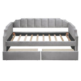 Twin Velvet Upholstered Daybed With Drawers - Omega Lifestyles