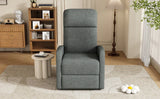 Manual Adjustable Recliner Chair Charcoal Polyester Upholstery - Omega Lifestyles