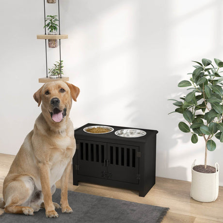 Elevated Dog Bowl Stand With Storage Cabinet - Sleep Galleria