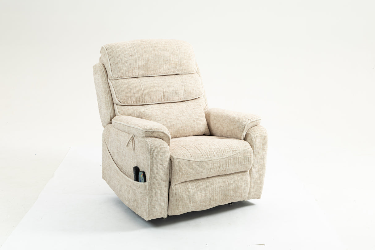 Electric Velvet Lift Recliner Chair With Massage Heating