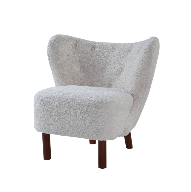 White Teddy Sherpa Wingback Accent Chair - Omega Lifestyles