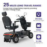 Heavy Duty Metal Mobility Scooter With Pneumatic Tires - Omega Lifestyles