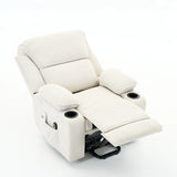 Ivory Remote-Controlled Heated Massage Assistive Recliner - Omega Lifestyles