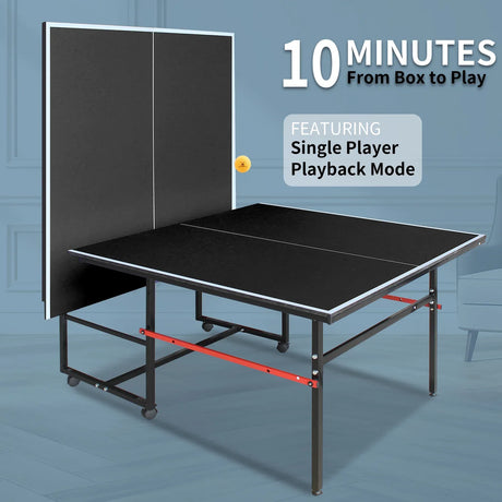 Foldable Mid-Size Table Tennis Table Set With Accessories - Omega Lifestyles