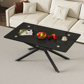 Modern Tempered Glass Rectangular Coffee Table - Omega Lifestyles