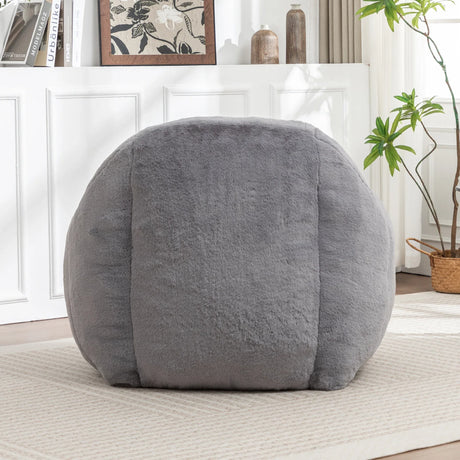 Comfy Faux Fur Bean Bag Chair With Back Support - Omega Lifestyles
