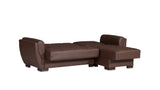 Convertible PU Leather Upholstered Chaise Lounge With Storage - Omega Lifestyles