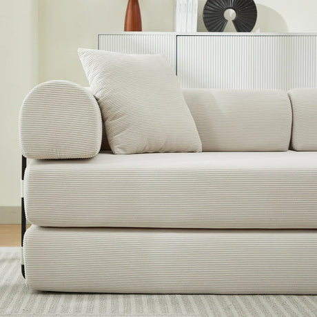 Corduroy Folding Sofa Bed With Foam Spring Mattress - Omega Lifestyles