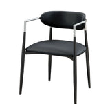 Pair Of Contemporary Black Faux Leather Arm Chairs - Omega Lifestyles