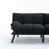 Black Upholstered Convertible Twin Sofa Bed With Foam Cushion - Omega Lifestyles