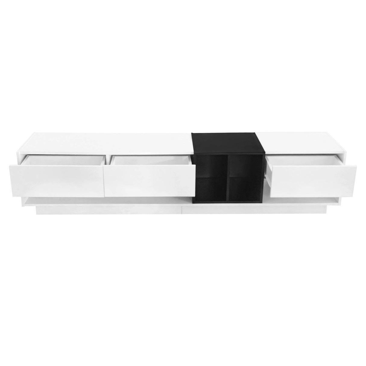 Two-Tone Particle Board White TV Stand With Storage - Sleep Galleria