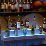 LED Lighted Modern Engineered Wood Bar Display Shelf - Omega Lifestyles