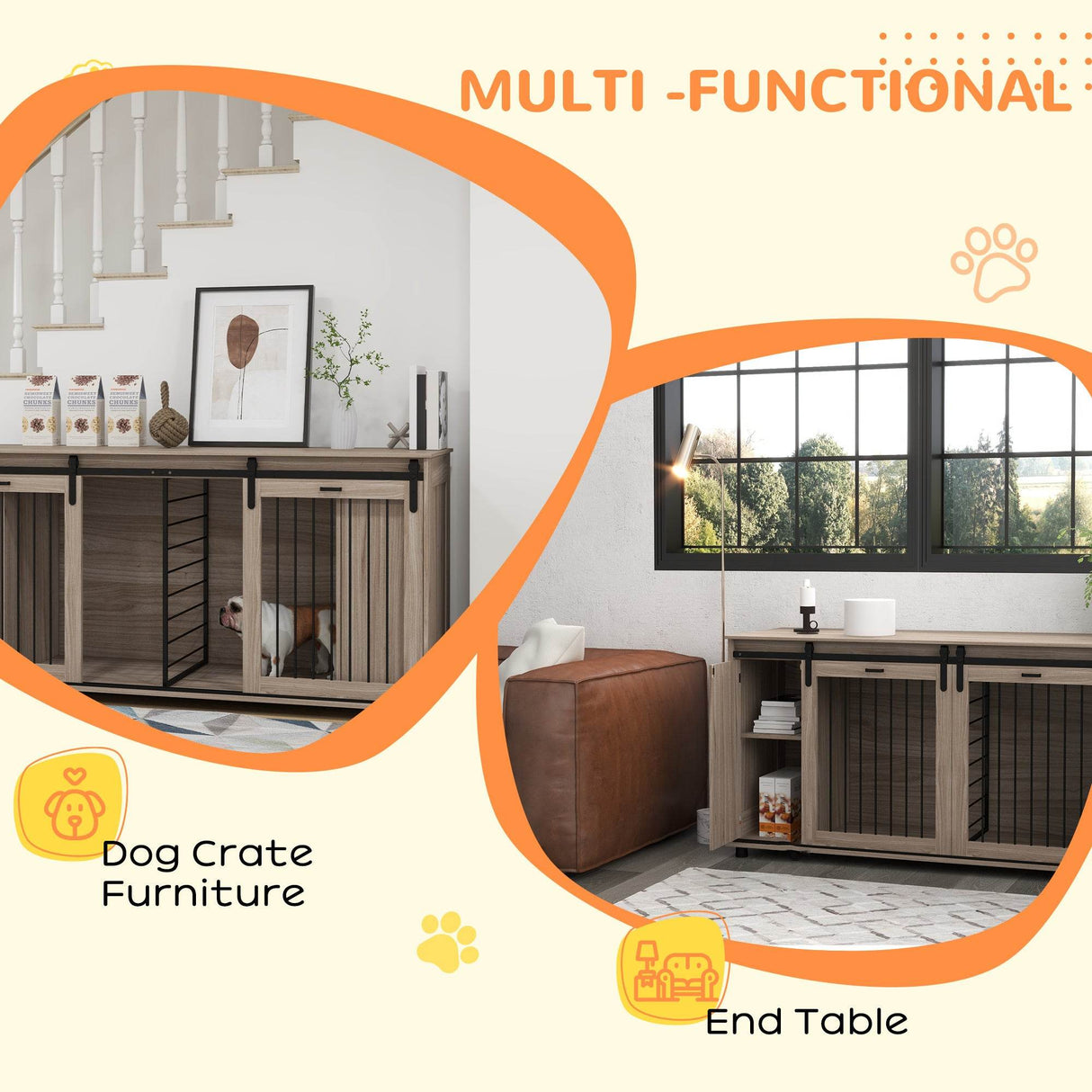 Modern Multipurpose Dog Crate Furniture With Storage - Sleep Galleria
