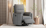 Manual Rocker Swivel Linen Upholstered Recliner Chair With Pillows - Omega Lifestyles
