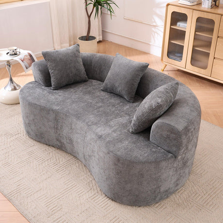 Gray Crescent Modular Foam Spring Three-Seater Sofa - Omega Lifestyles