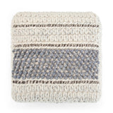 Handwoven Blue Natural Fabric Square Pouf - Omega Lifestyles