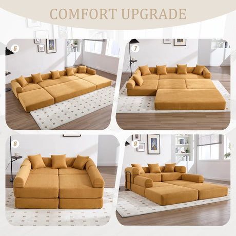 Convertible Corduroy Memory Foam Folding Sofa Bed - Omega Lifestyles