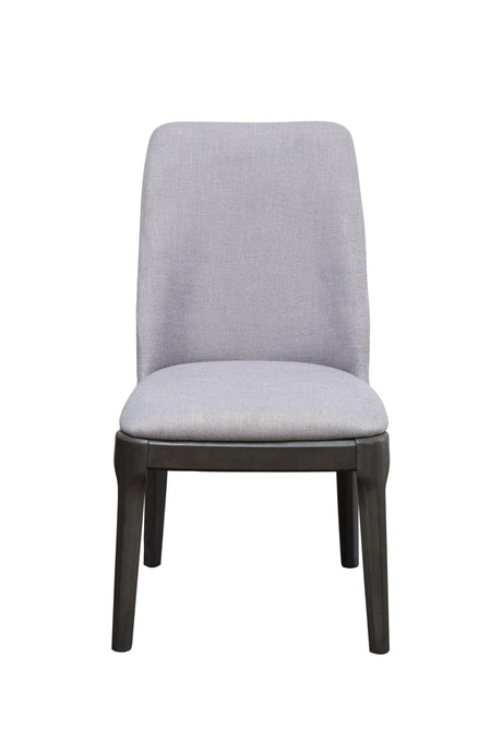 Set of 2 Light Gray Linen Armless Side Chairs - Omega Lifestyles