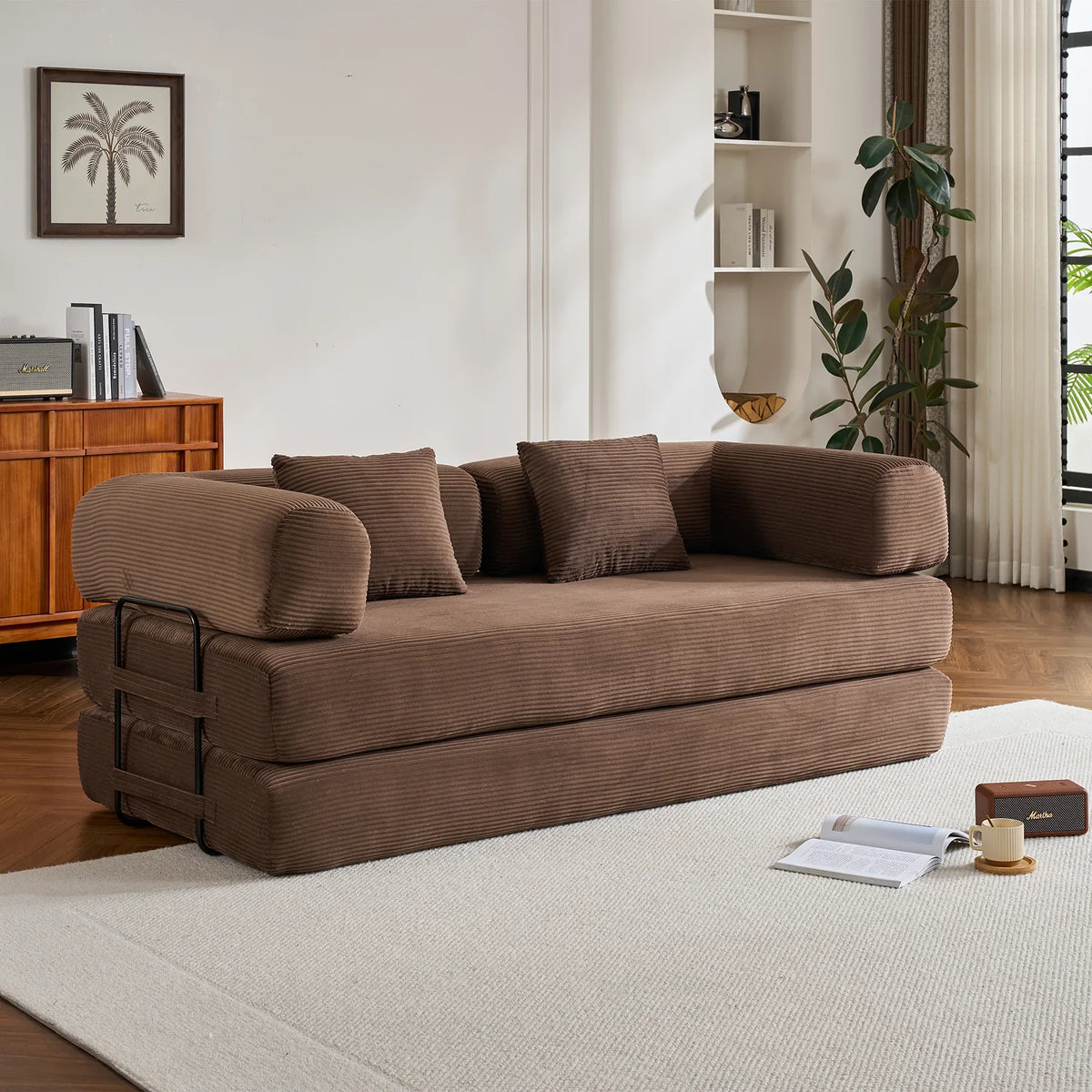 Convertible Corduroy 4-in-1 Sleeper Sofa Bed - Omega Lifestyles