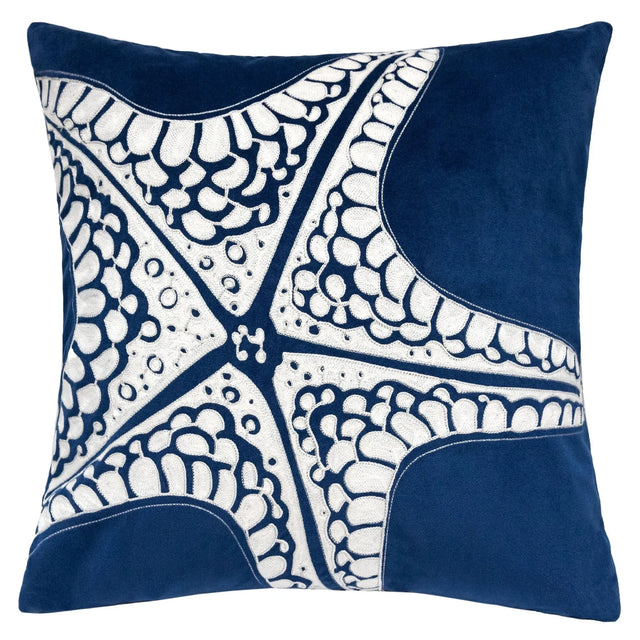 Indigo Polyester Velvet Decorative Square Pillowcase 20x20 - Omega Lifestyles