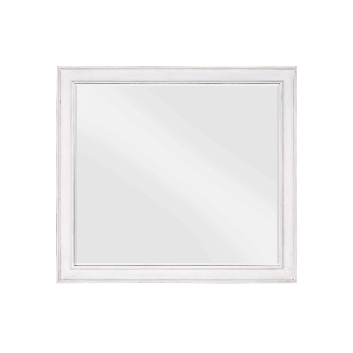Weathered White Beveled Edge Wall Mirror - Omega Lifestyles