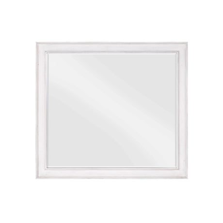 Weathered White Beveled Edge Wall Mirror - Omega Lifestyles