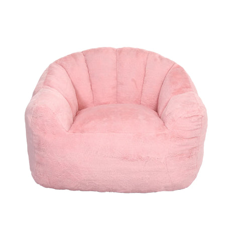 High Density Foam Pink Faux Fur Beanbag Chair - Omega Lifestyles