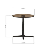Round Tempered Glass Top Metal Accent End Table - Omega Lifestyles