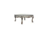Transitional Vintage Resin Wood Ivory Coffee Table - Omega Lifestyles