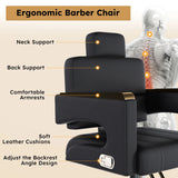Professional Hydraulic Reclining PU Leather Barber Chair - Omega Lifestyles