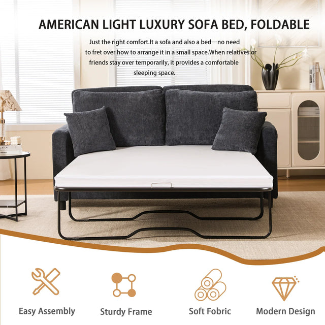 Modern Convertible Sleeper Sofa Bed With Memory Foam Mattress - Omega Lifestyles