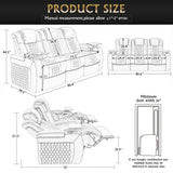 Genuine Leather Power Recliner With RGB LED Lighting - Omega Lifestyles