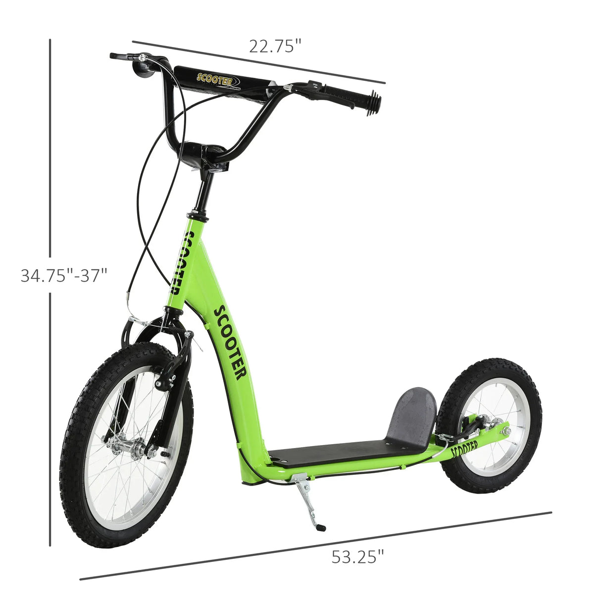 Youth Adjustable Handlebar Kick Scooter With Inflatable Wheels - Omega Lifestyles