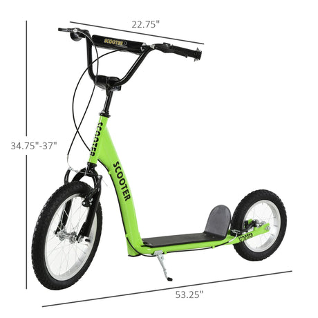 Youth Adjustable Handlebar Kick Scooter With Inflatable Wheels - Omega Lifestyles