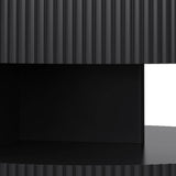 Round Black MDF Two-Tier Storage Coffee Table - Sleep Galleria