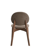Set of 2 Light Brown Linen Upholstered Walnut Side Chairs - Omega Lifestyles