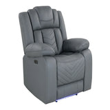 Modern Gray Upholstered Medium-Firm Power Recliner Chair - Omega Lifestyles