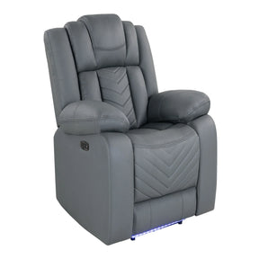 Modern Gray Upholstered Medium-Firm Power Recliner Chair - Omega Lifestyles