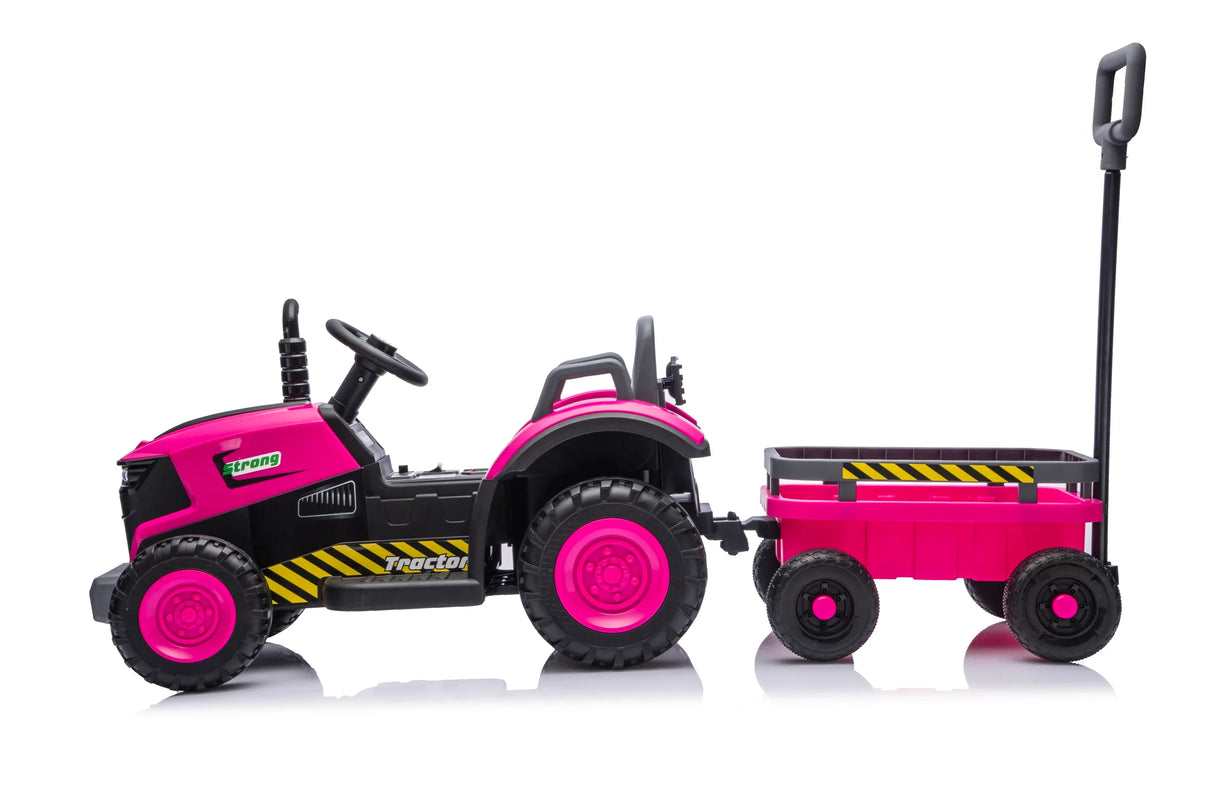 12V Kids Electric Ride On Tractor With Trailer Toy Car - Omega Lifestyles