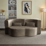 Full Size Plush Corduroy Foam Folding Sofa Bed With Pillows - Omega Lifestyles