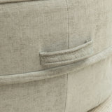 Modern Chenille Upholstered Barrel Accent Chair With Ottoman - Omega Lifestyles