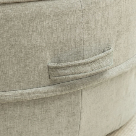 Modern Chenille Upholstered Barrel Accent Chair With Ottoman - Omega Lifestyles