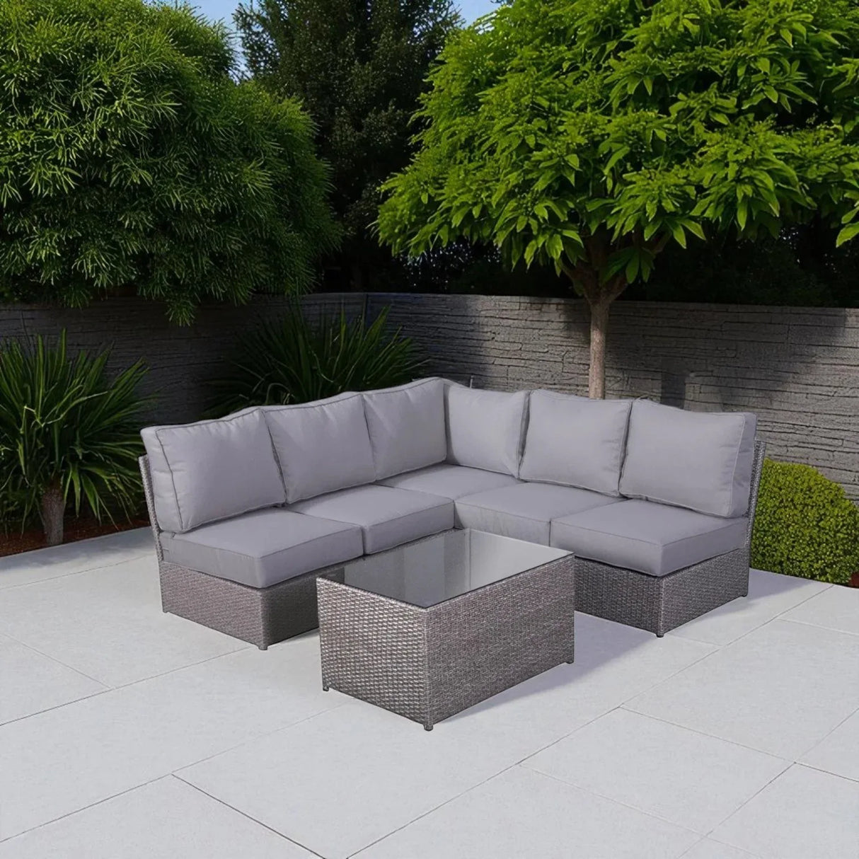 Modern Patio 6-Piece Modular Sectional Seating Set - Omega Lifestyles