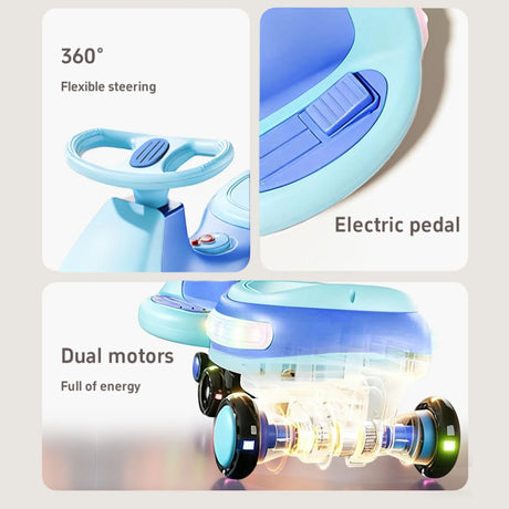 12V7 Electric Bluetooth Wiggle Car With LED Lights - Omega Lifestyles