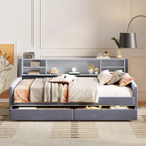 Twin Velvet Upholstered Platform Bed With Storage Drawers - Omega Lifestyles